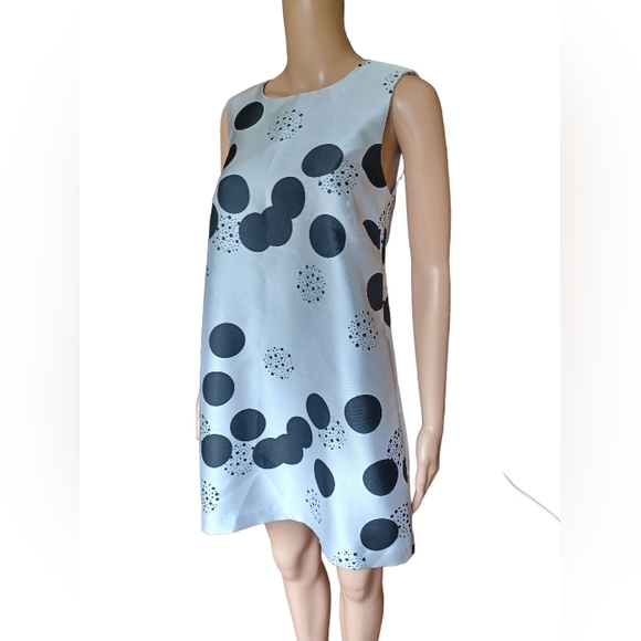 LANACAPRINA Womens Sleeveless Polkadot Aline Tunic Dress Knee Length Size Small - Picture 3 of 11